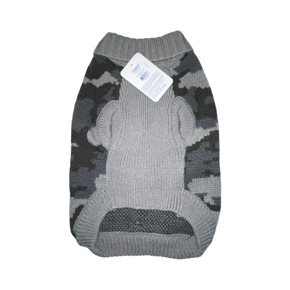 NWT Top Paw Grey Camo Cardigan Gray Camouflage Pullover Sweater Winter Dog L - Picture 4 of 6